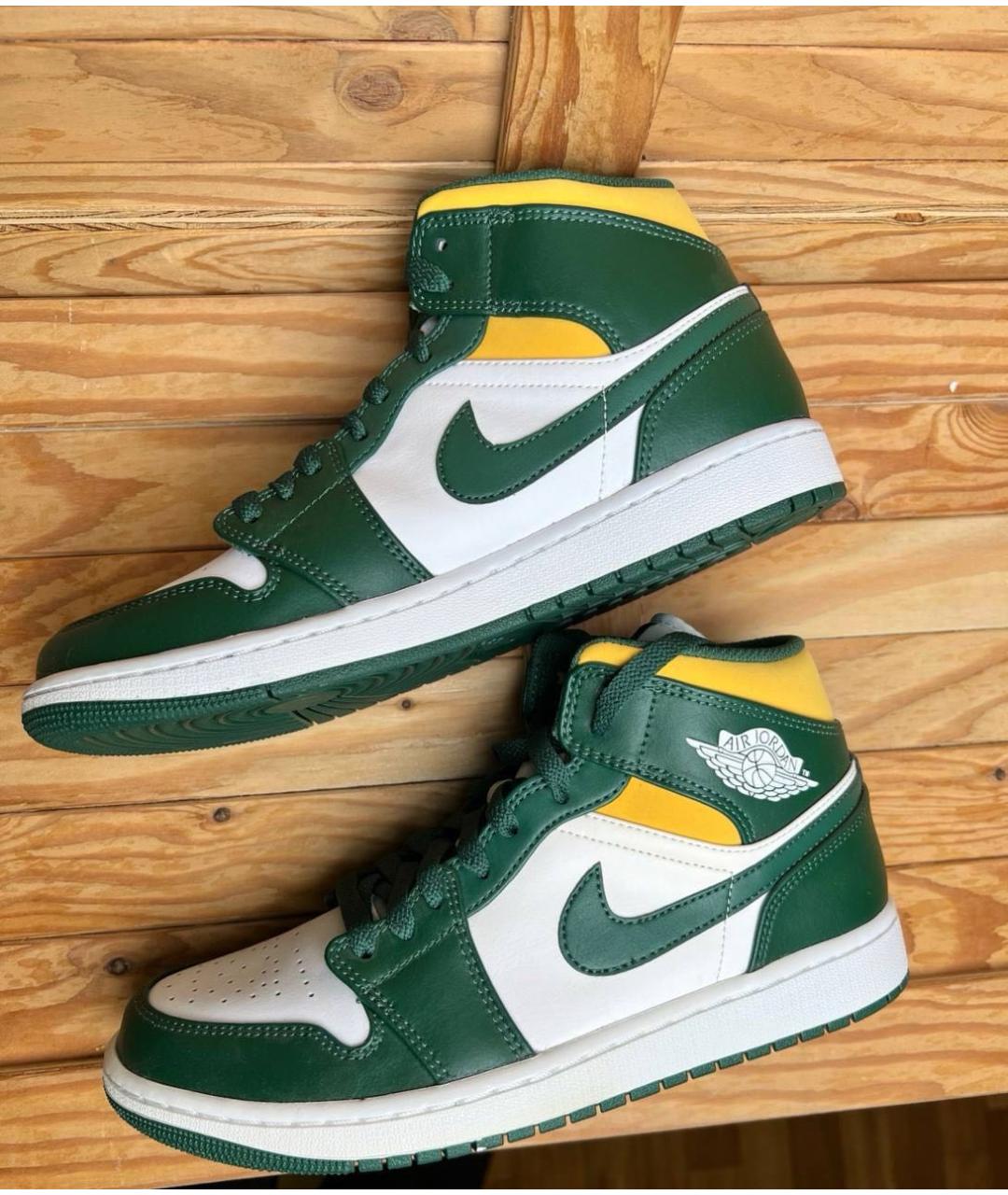 NIKE Зеленые высокие кроссовки / кеды, фото 5