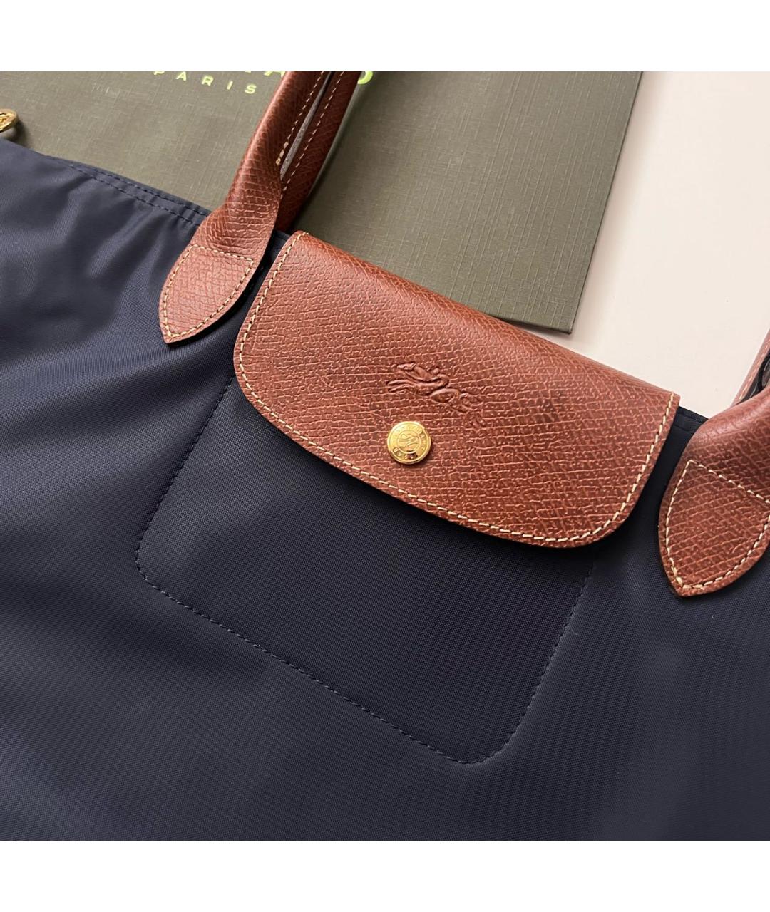LONGCHAMP Темно-синяя сумка тоут, фото 6