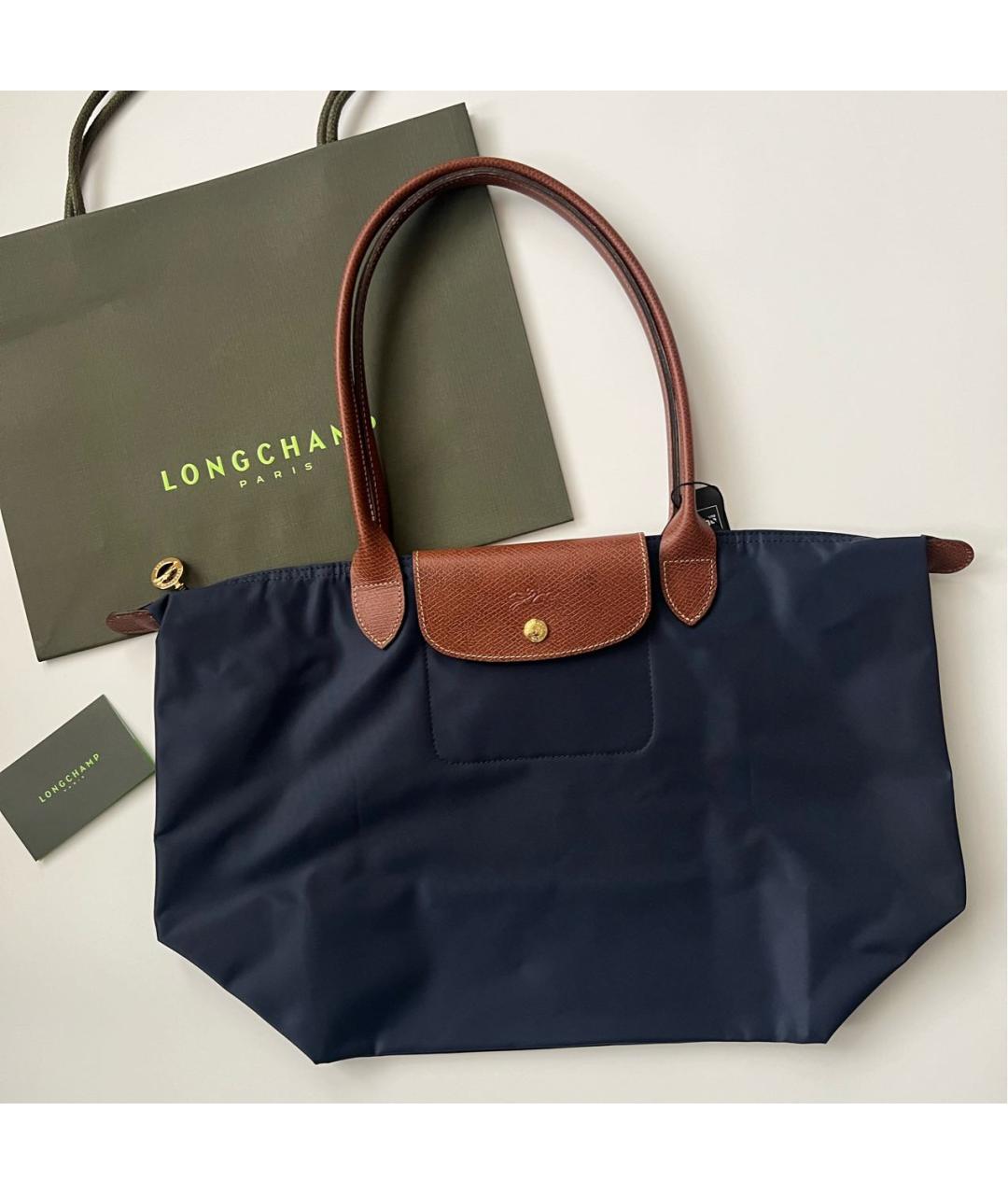 LONGCHAMP Темно-синяя сумка тоут, фото 5