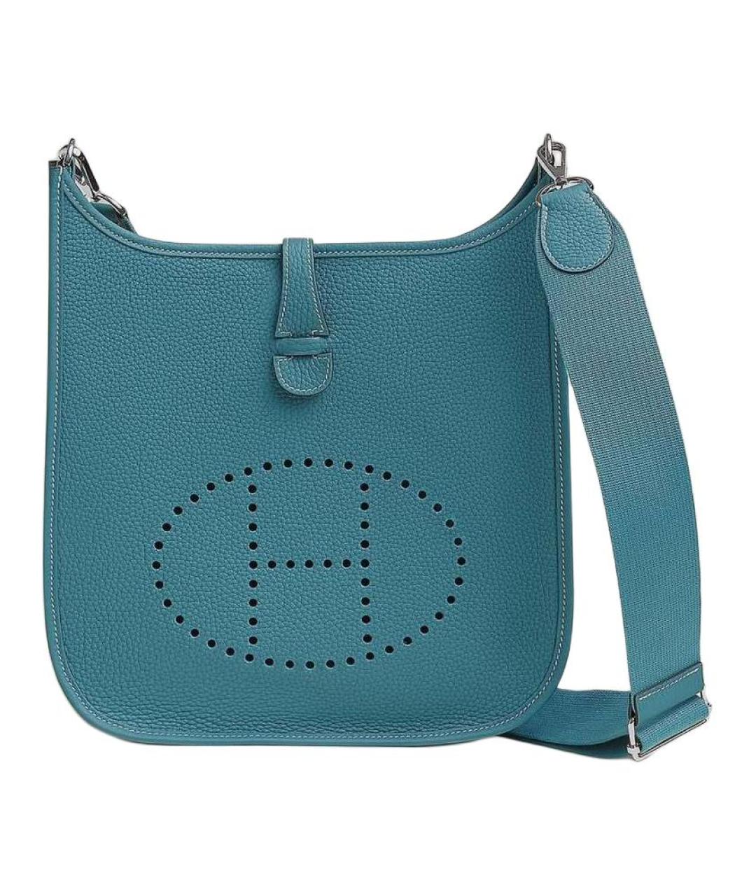 HERMES Синяя кожаная сумка через плечо, фото 1