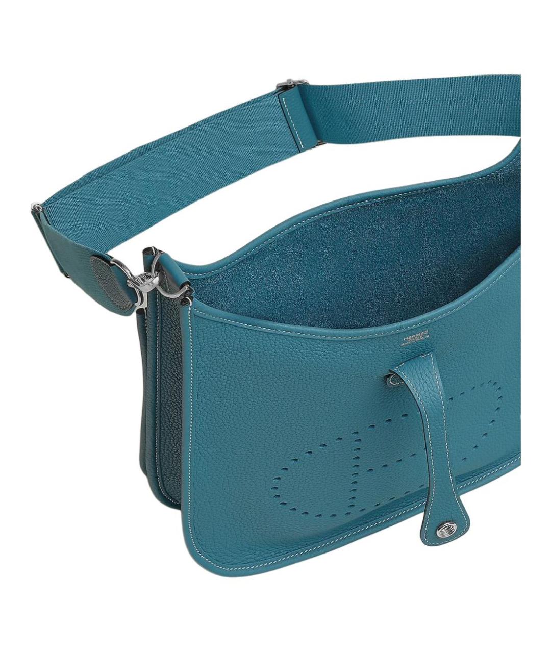 HERMES Синяя кожаная сумка через плечо, фото 4