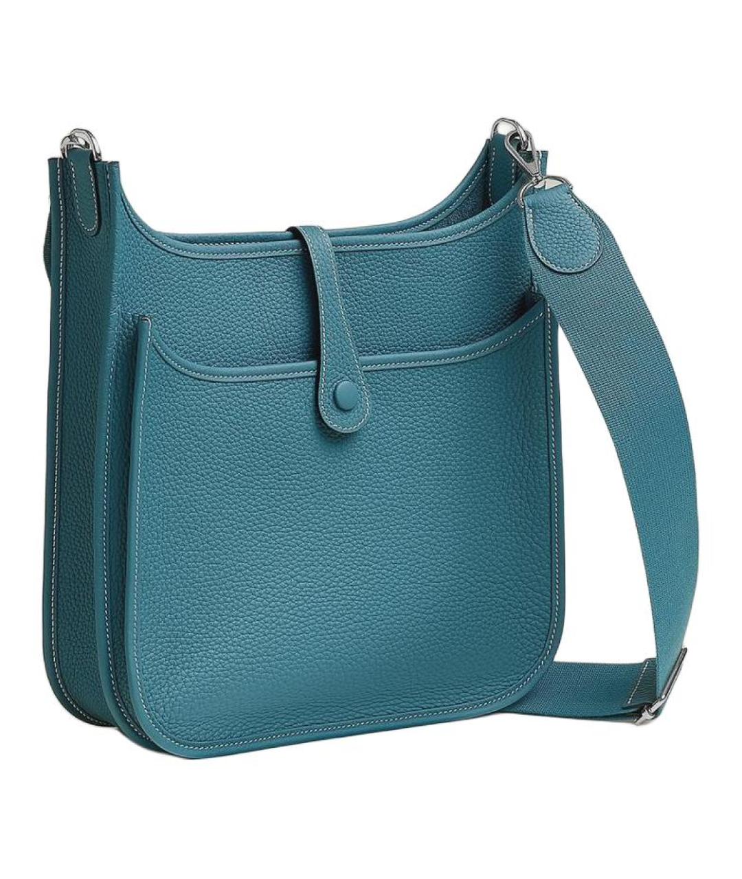 HERMES Синяя кожаная сумка через плечо, фото 3