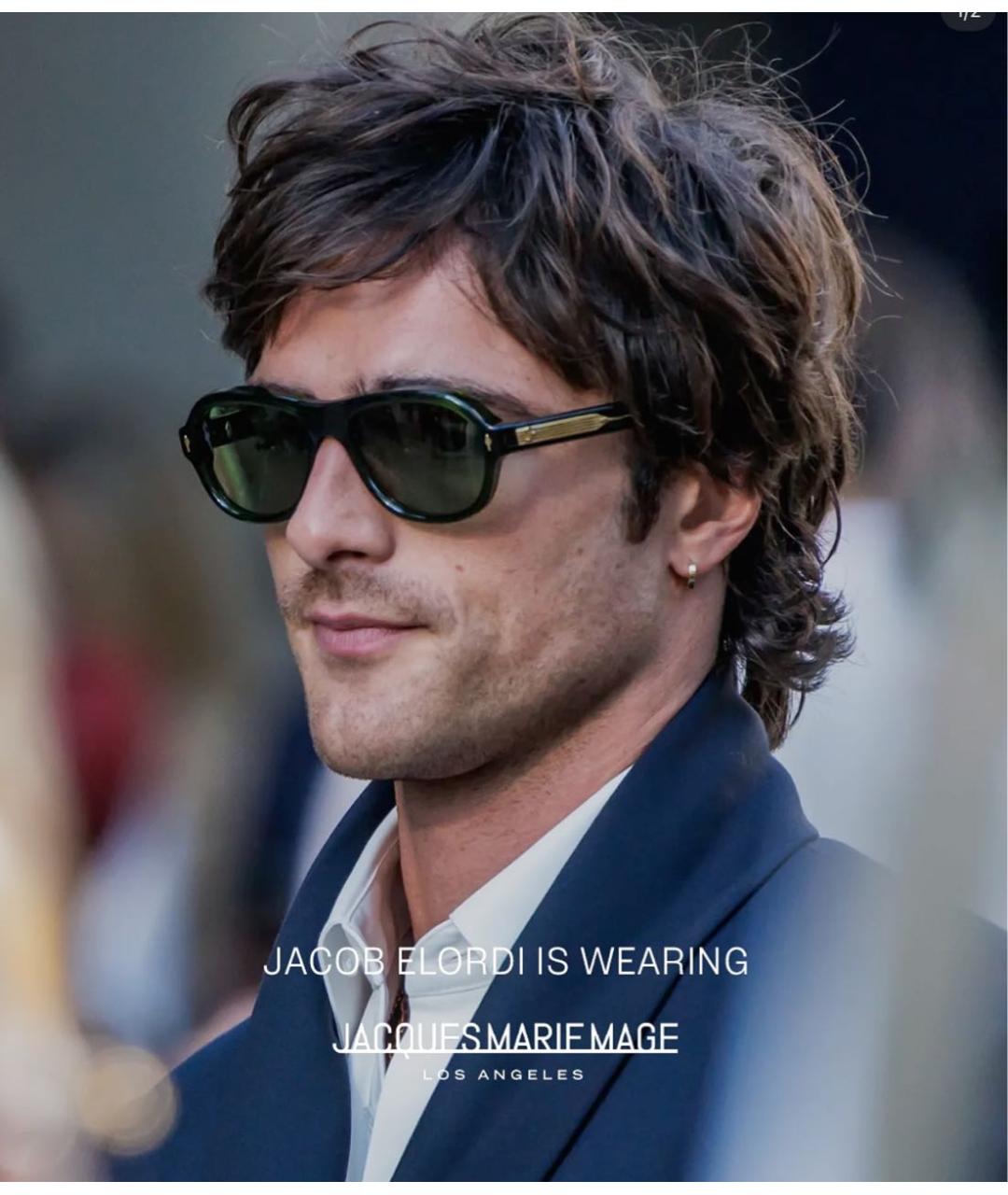 JACQUES MARIE MAGE Коричневые пластиковые солнцезащитные очки, фото 6