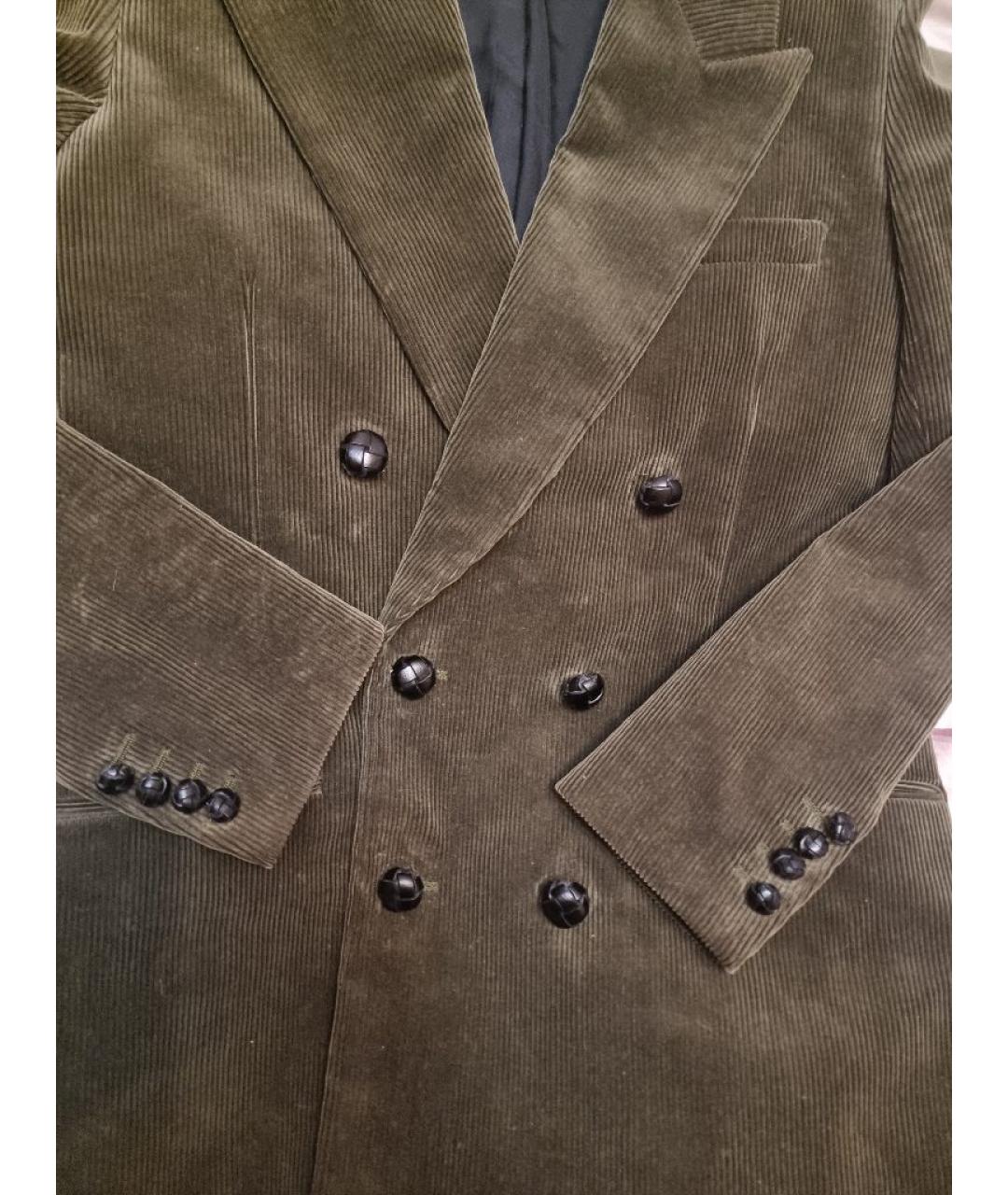 SAINT LAURENT Хаки хлопковый жакет/пиджак, фото 4