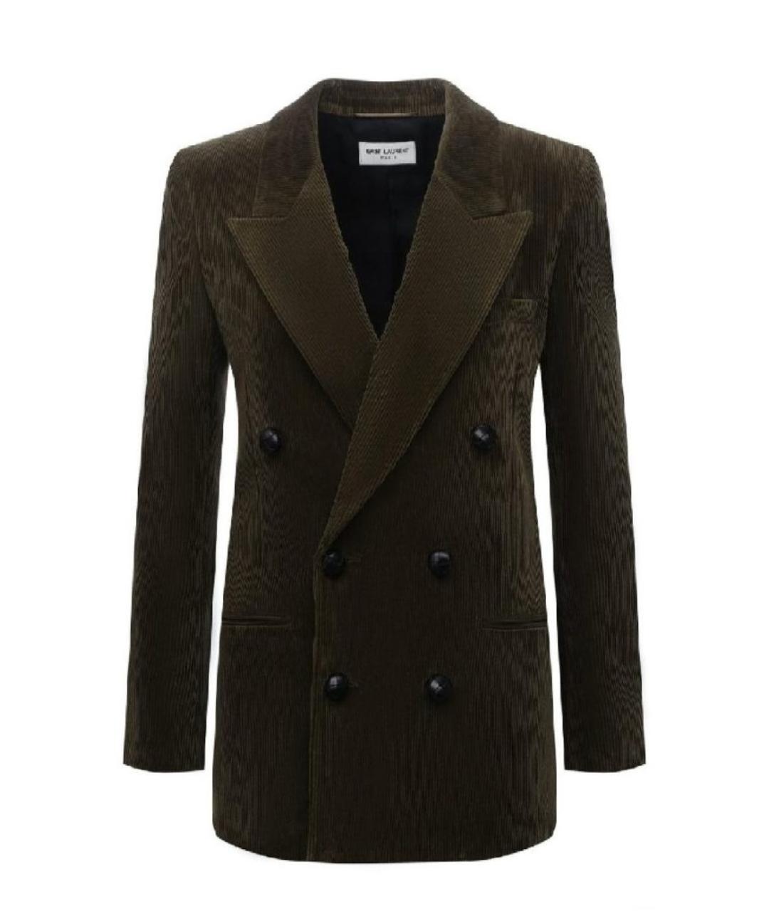 SAINT LAURENT Хаки хлопковый жакет/пиджак, фото 1