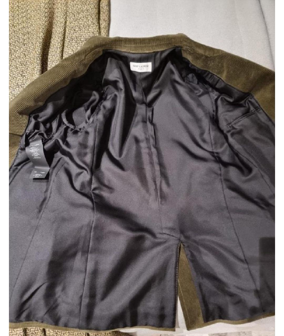 SAINT LAURENT Хаки хлопковый жакет/пиджак, фото 3