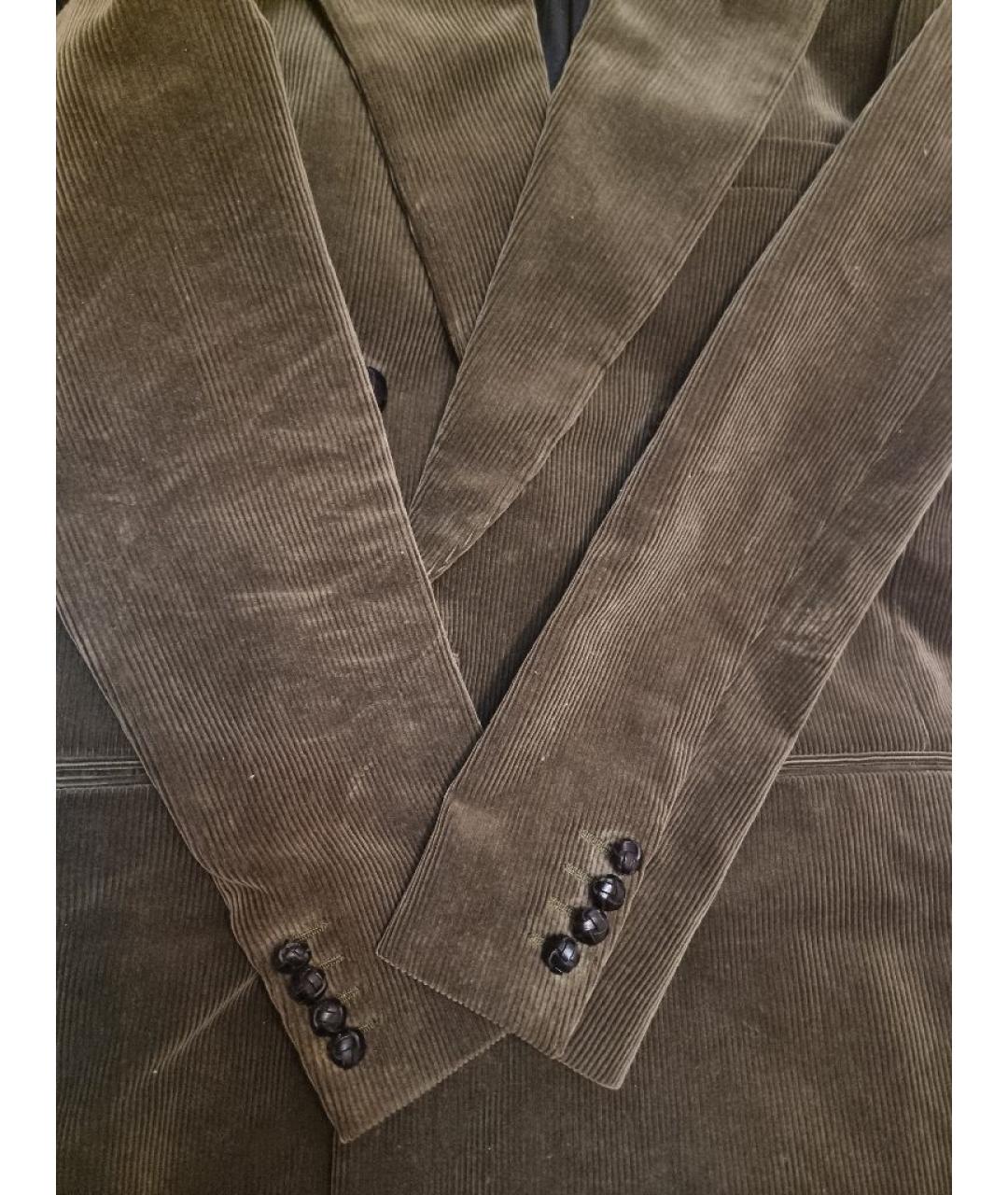 SAINT LAURENT Хаки хлопковый жакет/пиджак, фото 9