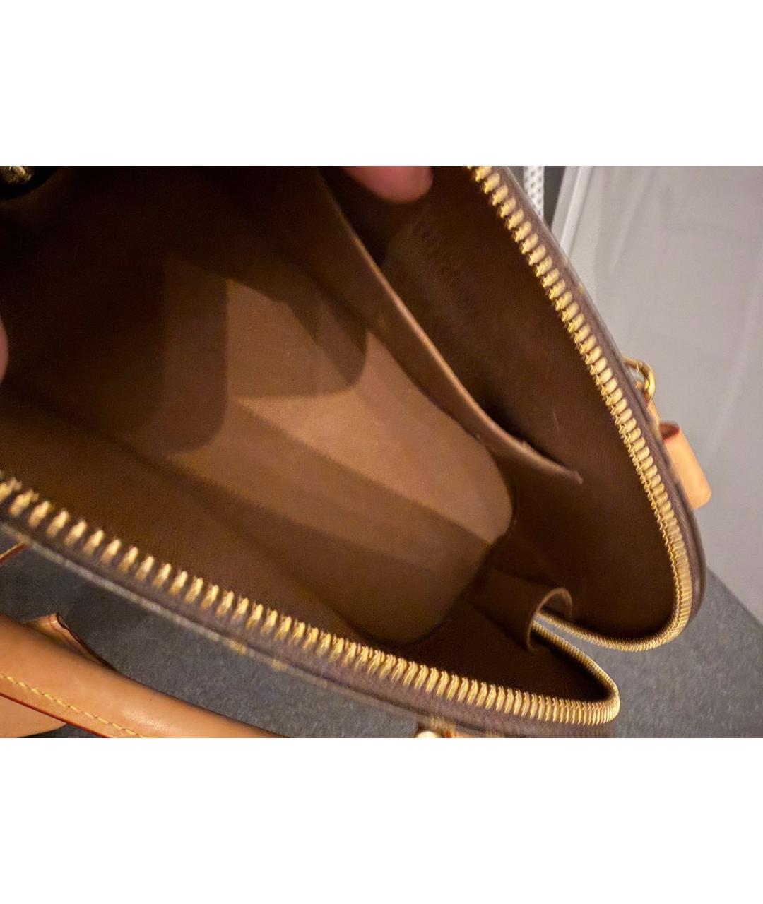 LOUIS VUITTON Коричневая кожаная сумка через плечо, фото 8