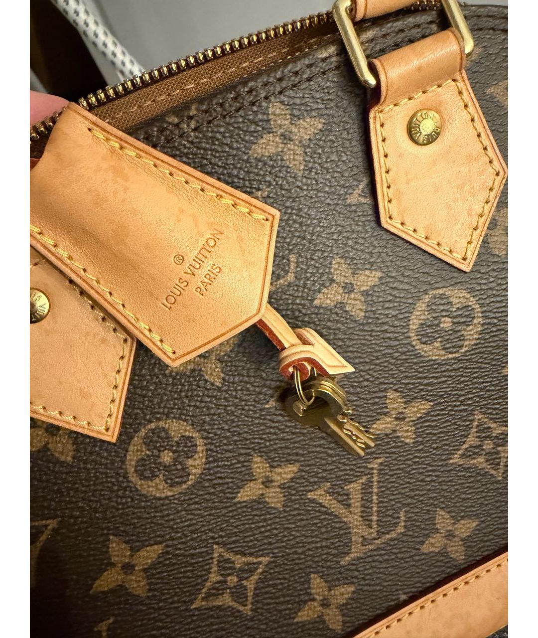 LOUIS VUITTON Коричневая кожаная сумка через плечо, фото 3