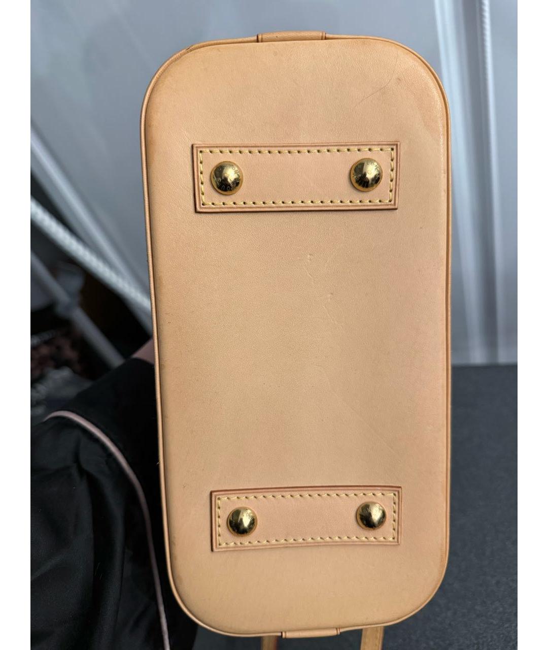 LOUIS VUITTON Коричневая кожаная сумка через плечо, фото 4