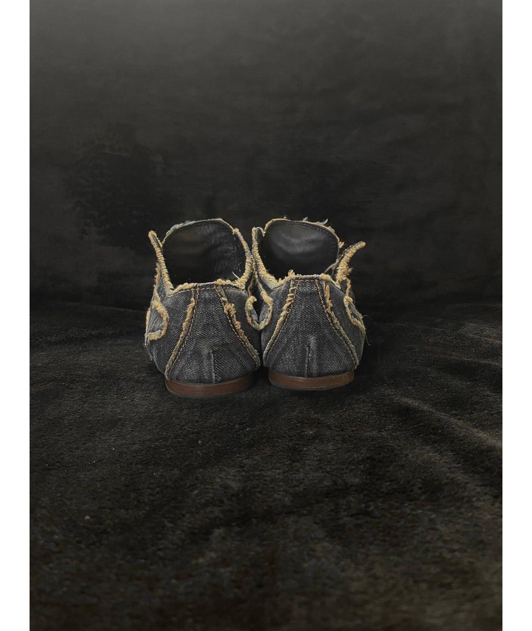 DOLCE&GABBANA Темно-синие текстильные туфли, фото 3