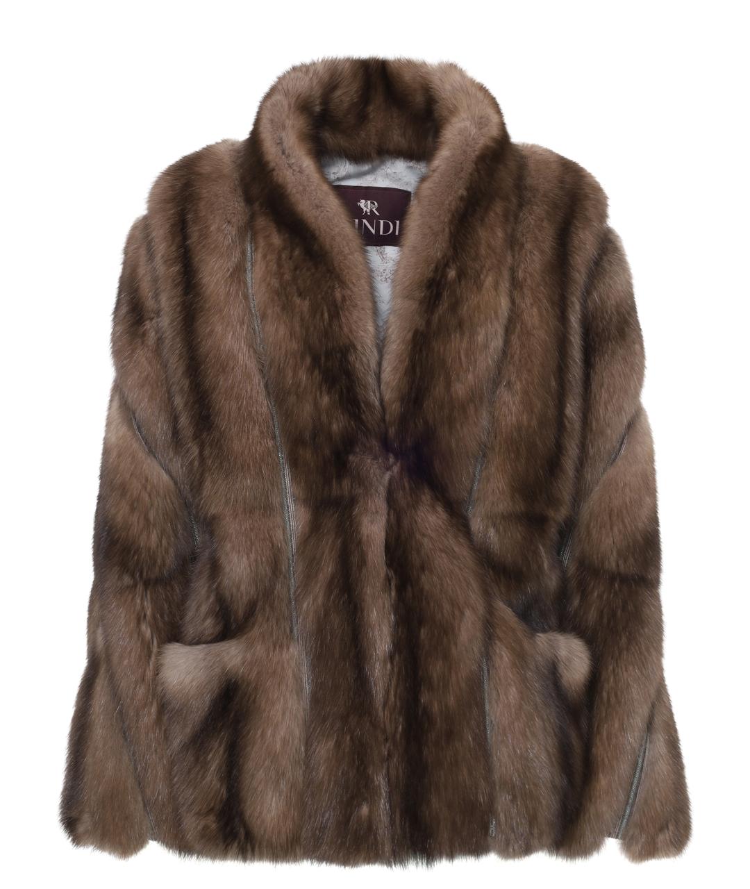 RINDI Коричневая меховая шуба, фото 1