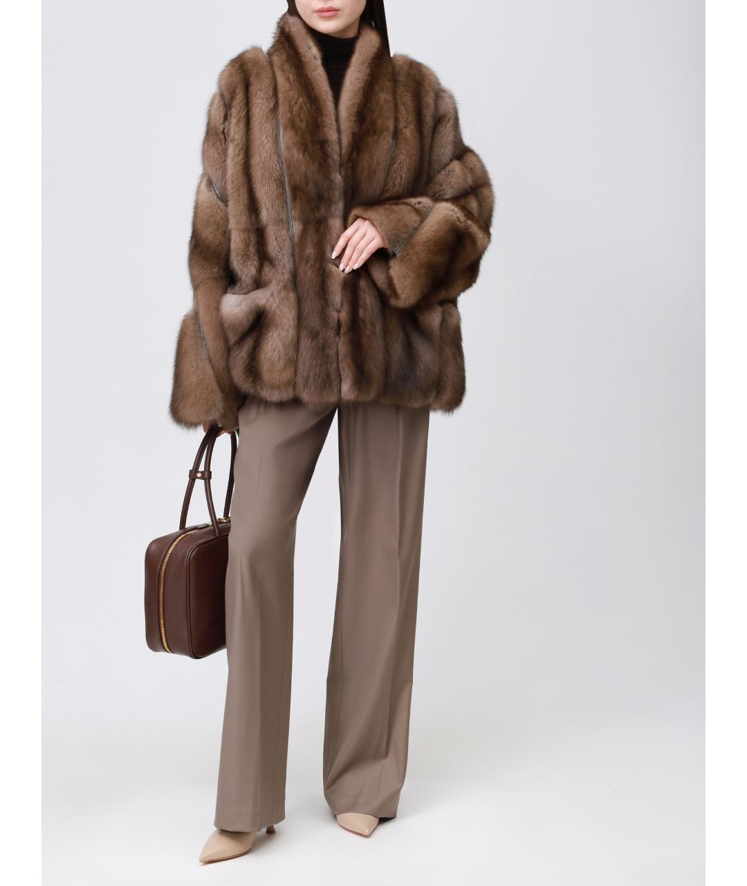 RINDI Коричневая меховая шуба, фото 2
