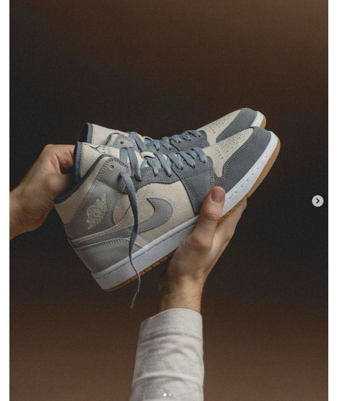 JORDAN Серые замшевые кроссовки, фото 3