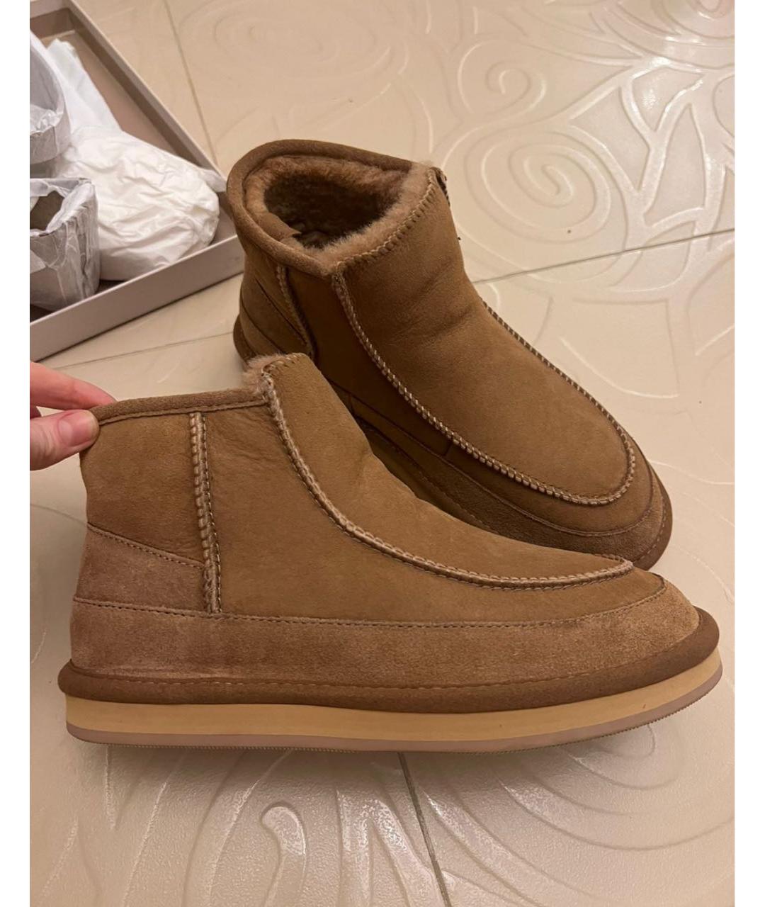 12 STOREEZ Коричневые замшевые полусапоги, фото 4