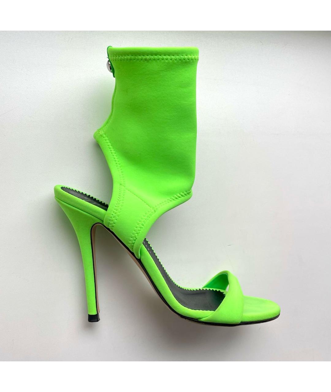 GIUSEPPE ZANOTTI DESIGN Зеленые текстильные босоножки, фото 9