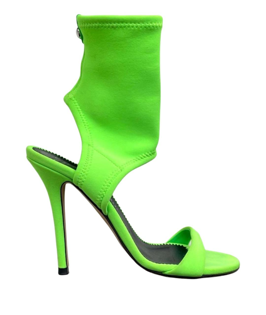 GIUSEPPE ZANOTTI DESIGN Зеленые текстильные босоножки, фото 1