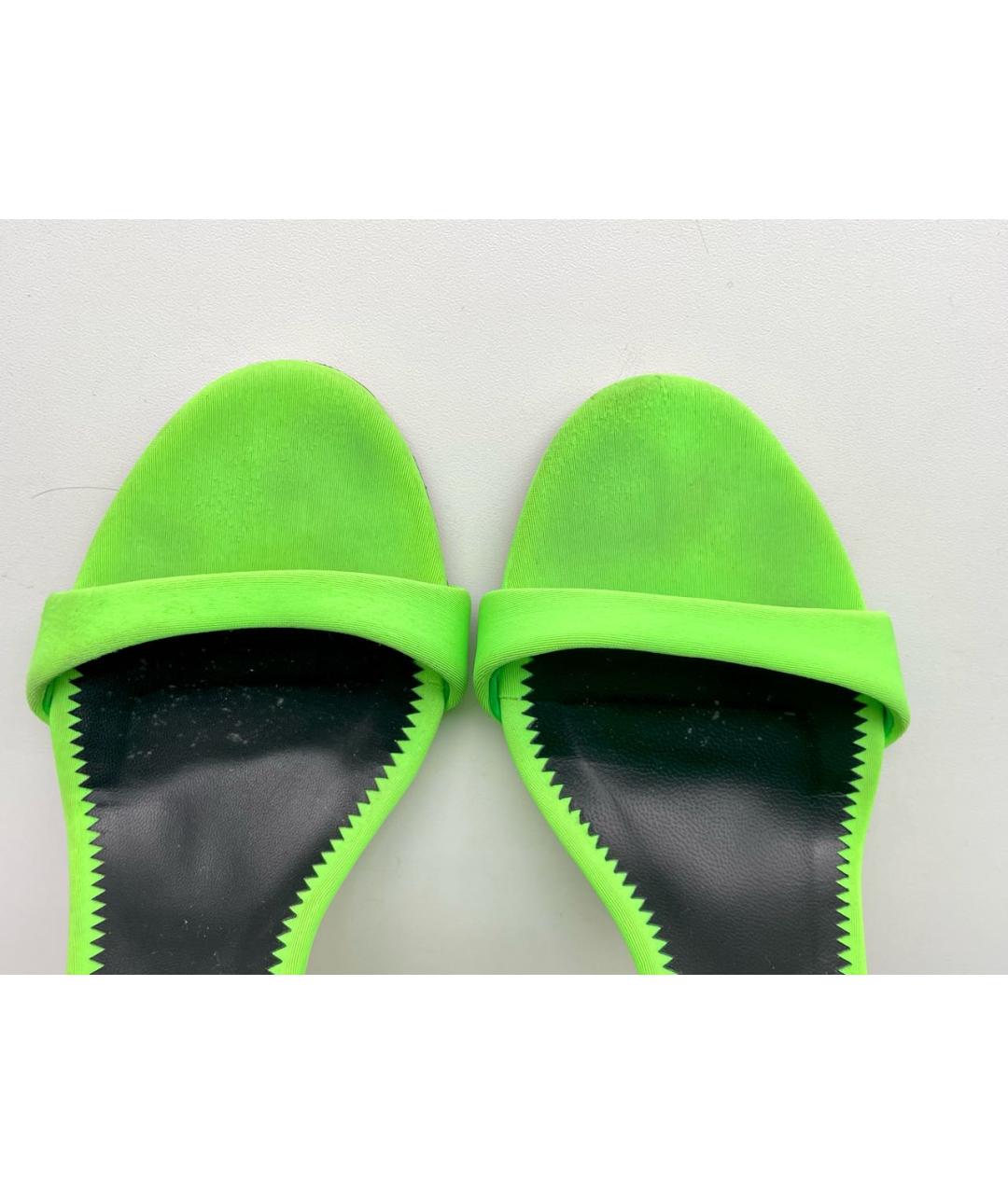 GIUSEPPE ZANOTTI DESIGN Зеленые текстильные босоножки, фото 5