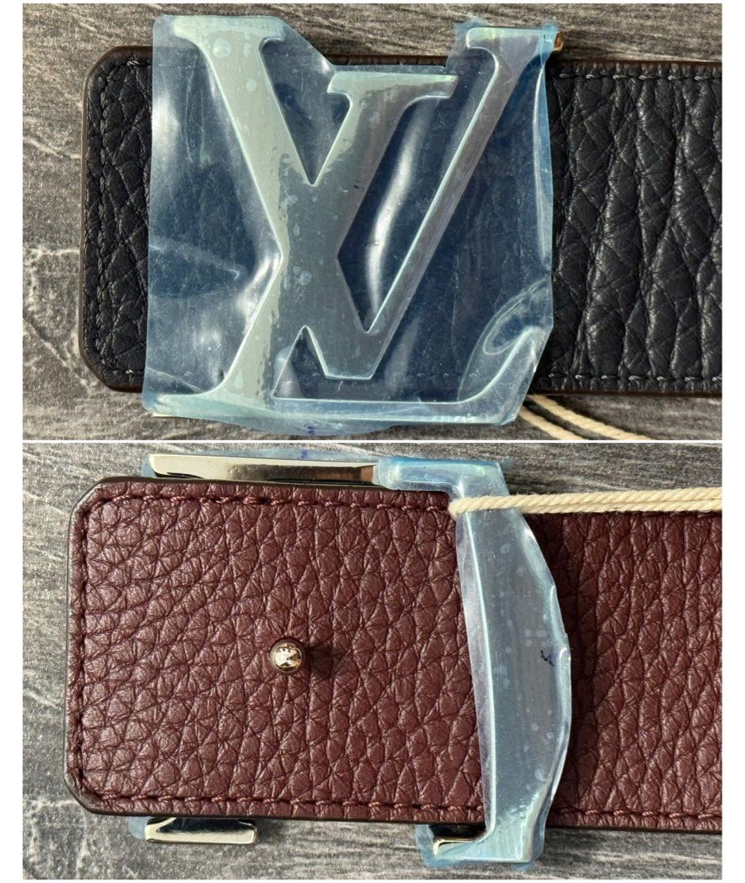 LOUIS VUITTON Темно-синий кожаный ремень, фото 3