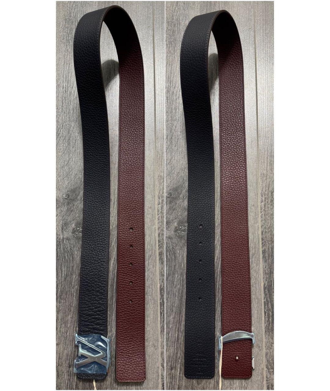 LOUIS VUITTON Темно-синий кожаный ремень, фото 5