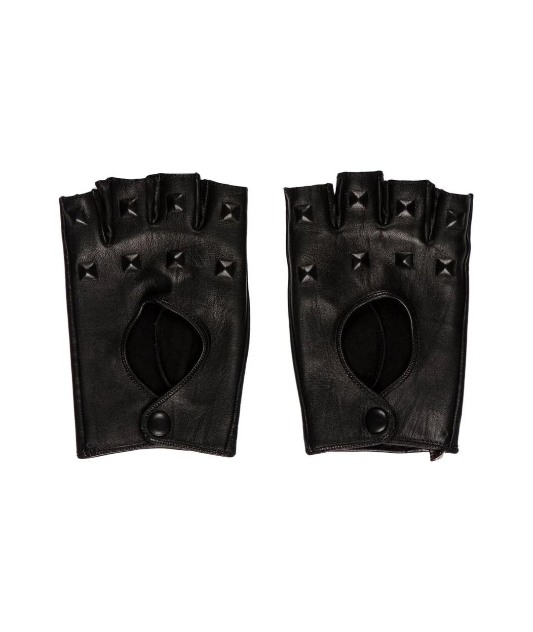 BOTTEGA VENETA Черные кожаные митенки, фото 1