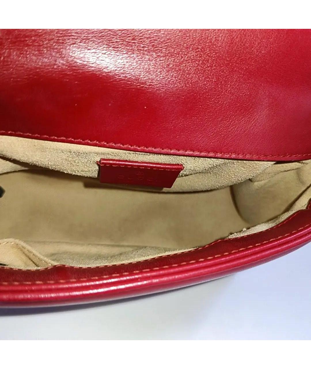 GUCCI Красная кожаная сумка через плечо, фото 6