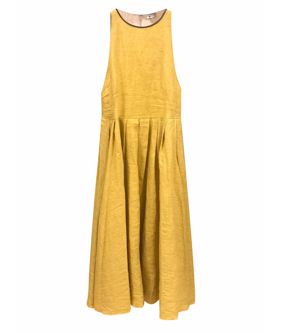 FABIANA FILIPPI Желтое льняное повседневное платье, фото 1