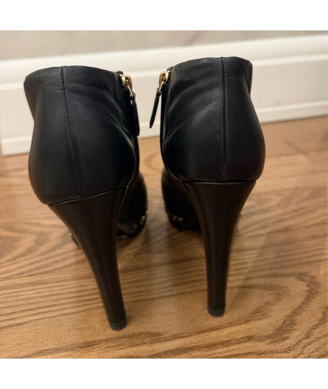 CHANEL Черные кожаные ботильоны, фото 4