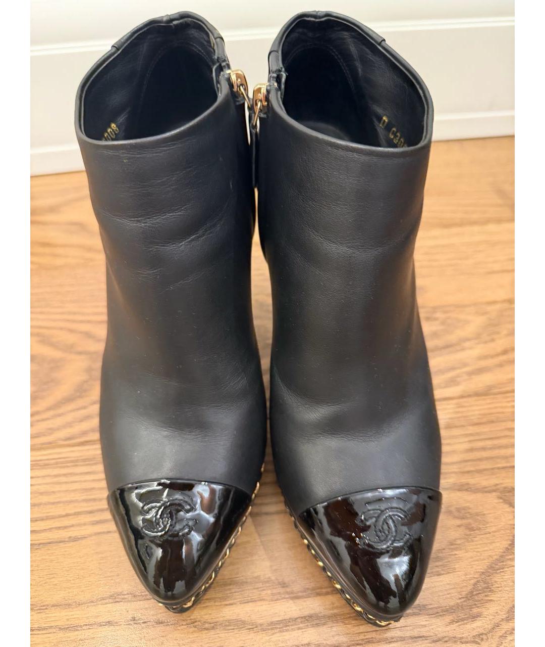 CHANEL Черные кожаные ботильоны, фото 2