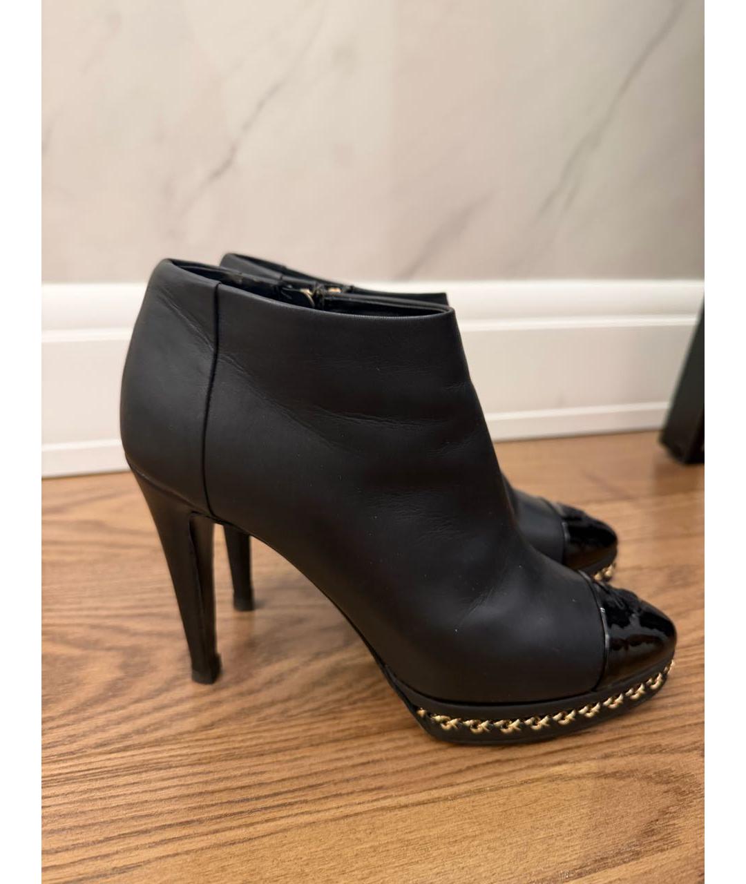 CHANEL Черные кожаные ботильоны, фото 5