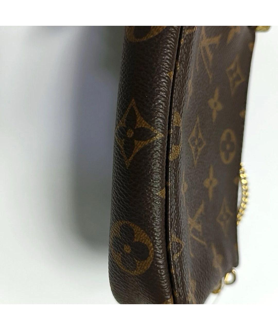 LOUIS VUITTON Коричневая кожаная сумка с короткими ручками, фото 8