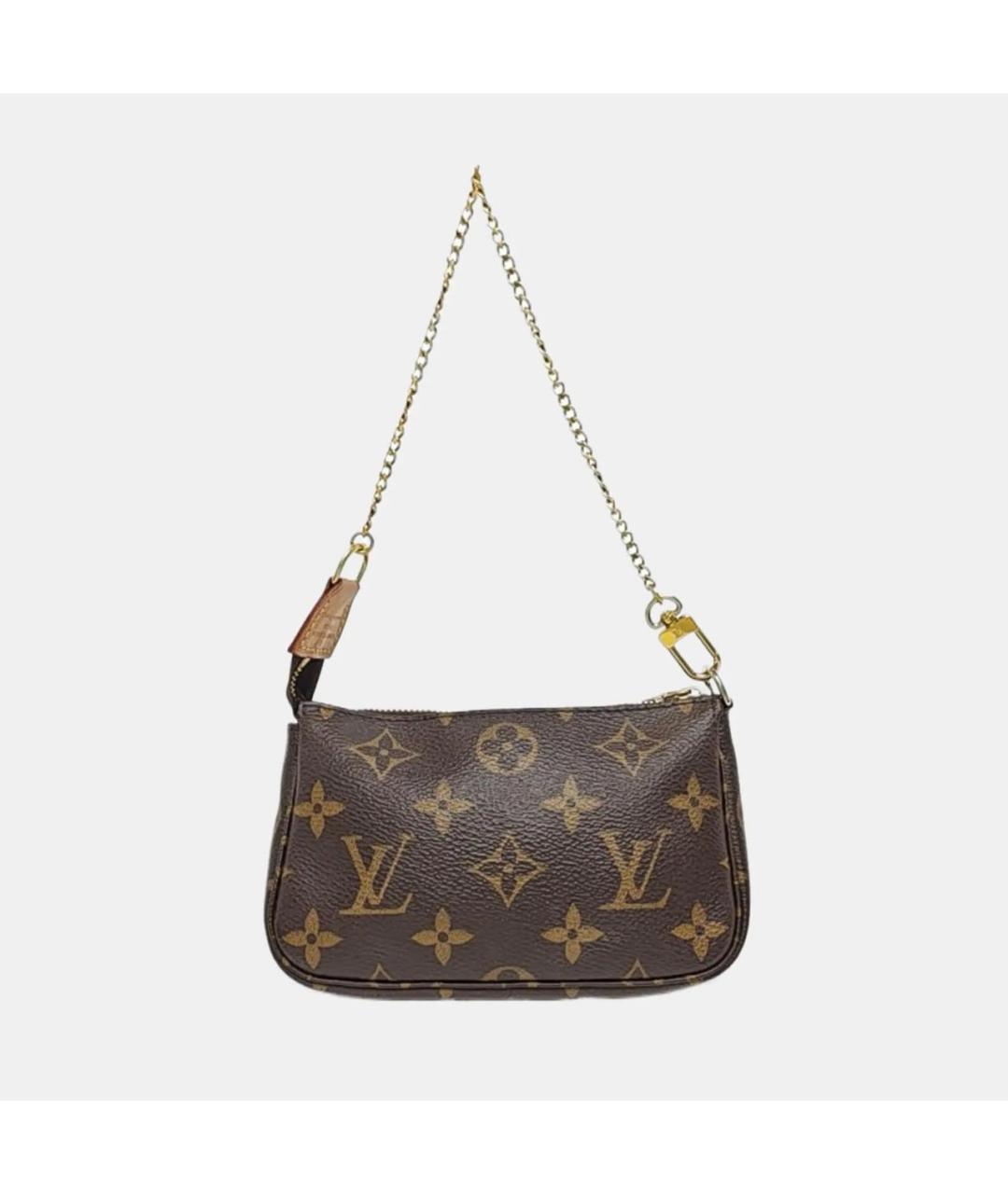 LOUIS VUITTON Коричневая кожаная сумка с короткими ручками, фото 4