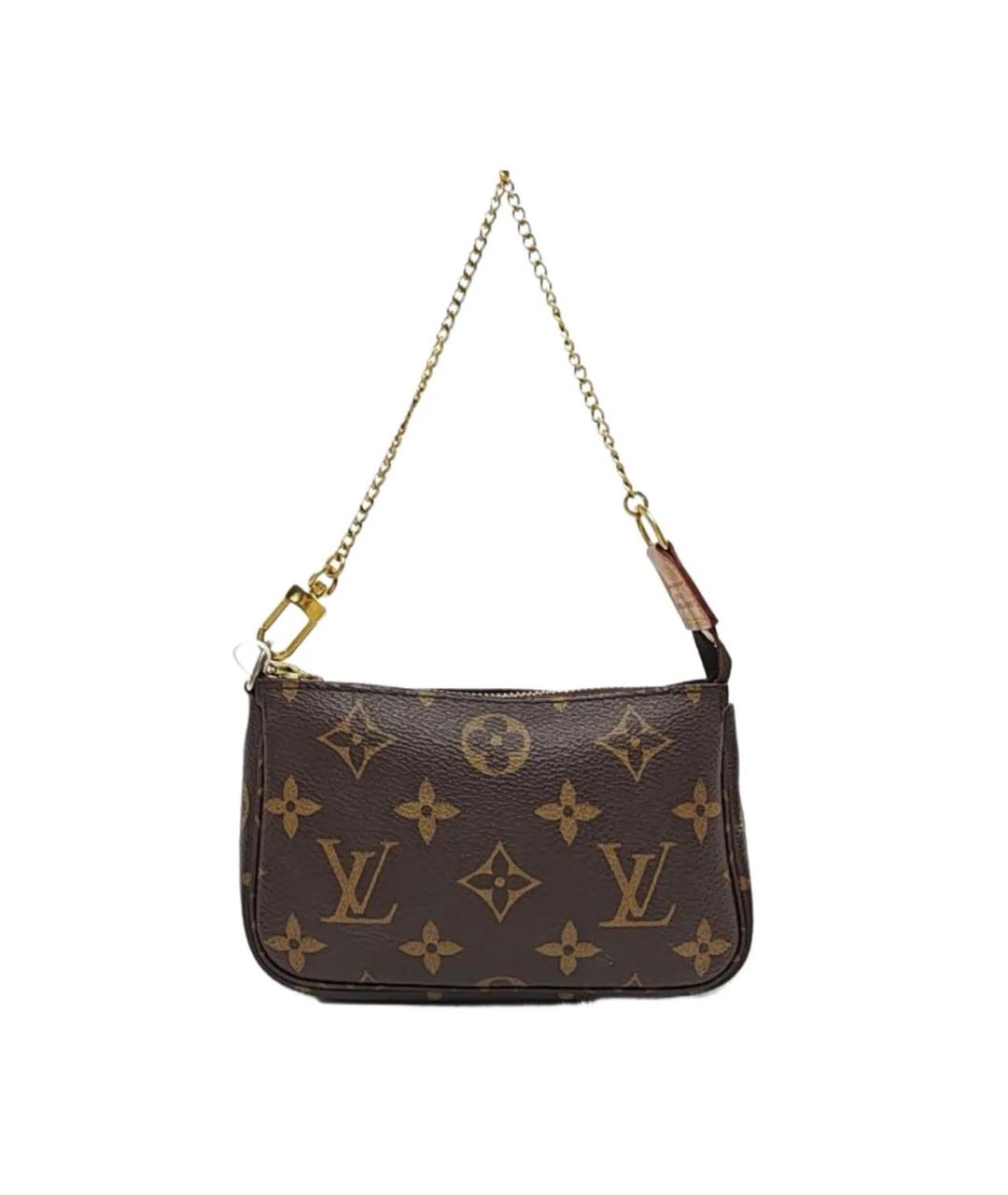 LOUIS VUITTON Коричневая кожаная сумка с короткими ручками, фото 1