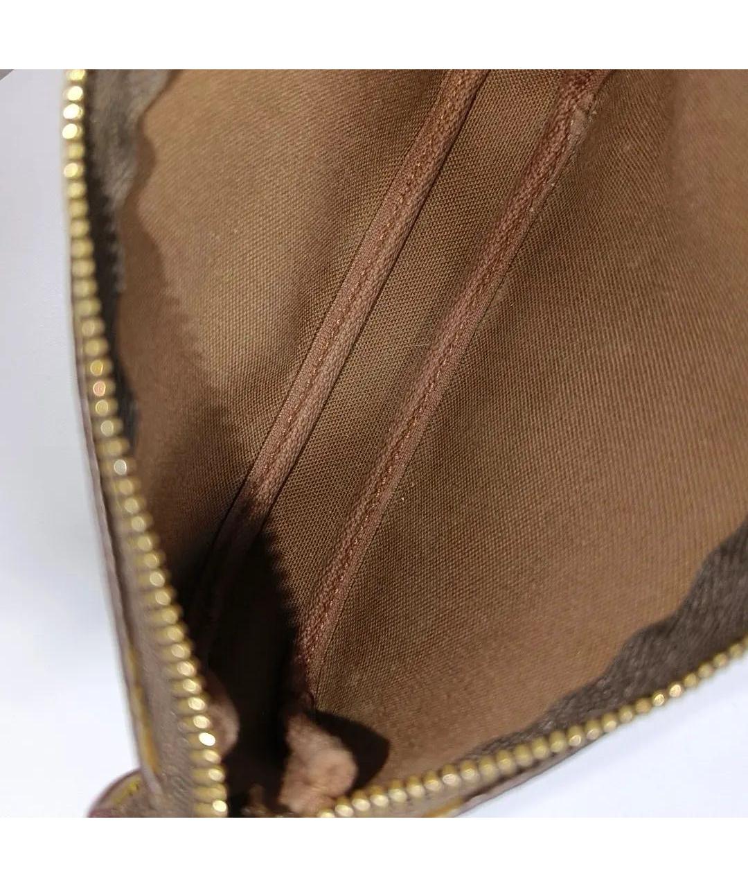 LOUIS VUITTON Коричневая кожаная сумка с короткими ручками, фото 6