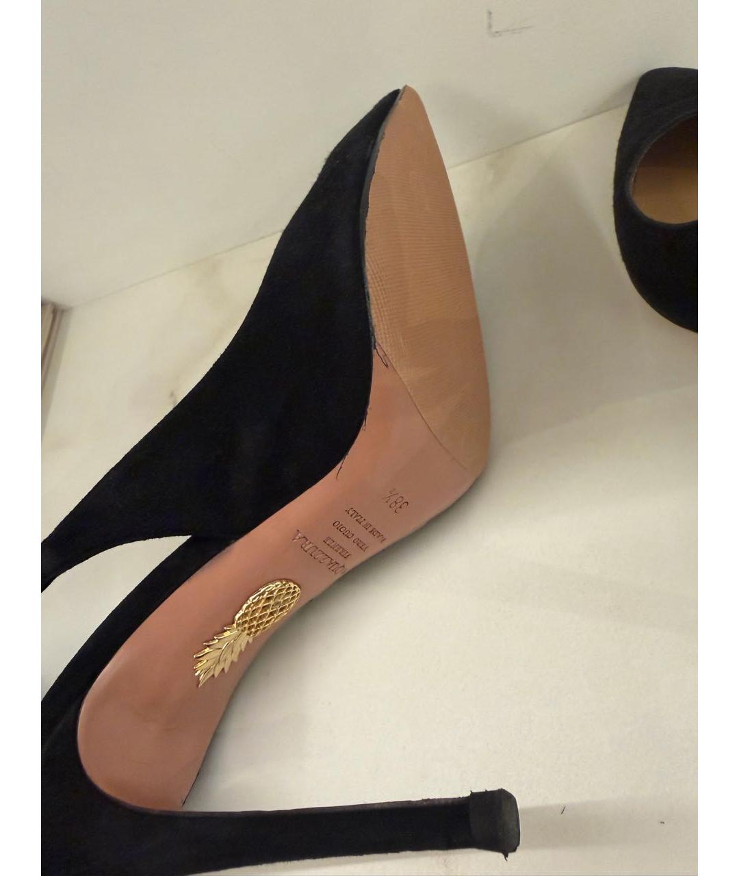 AQUAZZURA Темно-синие замшевые туфли, фото 4