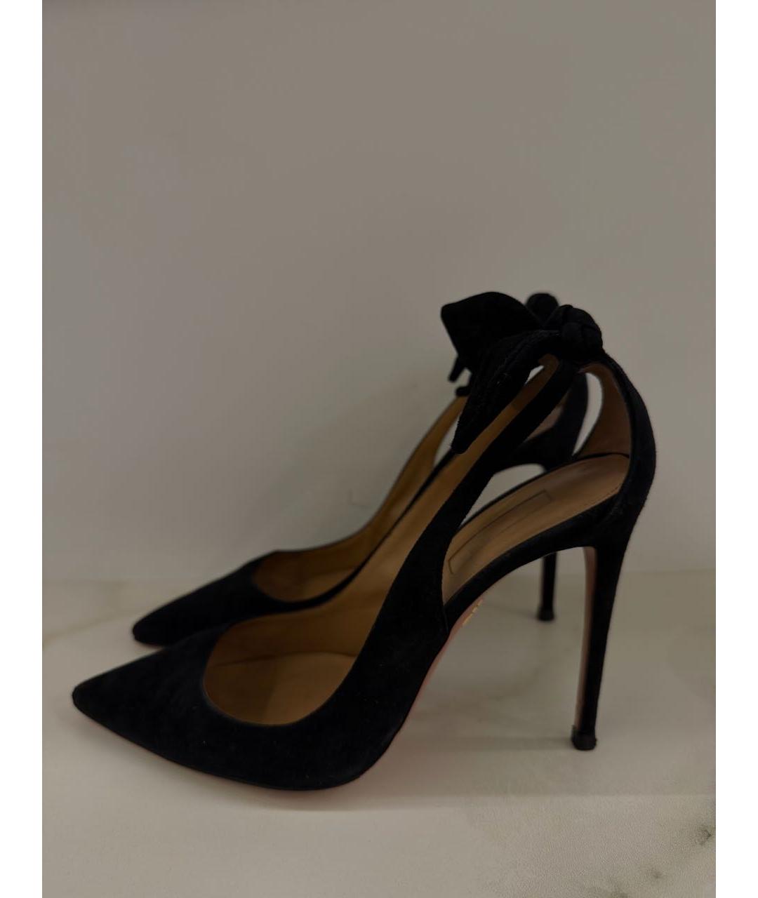 AQUAZZURA Темно-синие замшевые туфли, фото 5