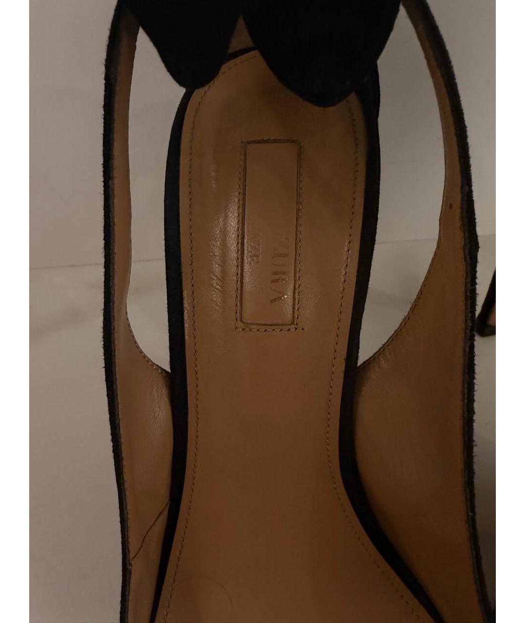 AQUAZZURA Темно-синие замшевые туфли, фото 3