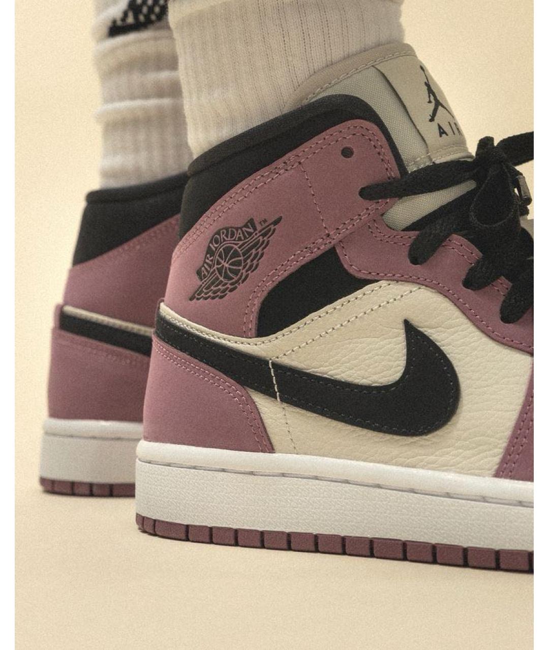 JORDAN Розовые кожаные кеды, фото 2