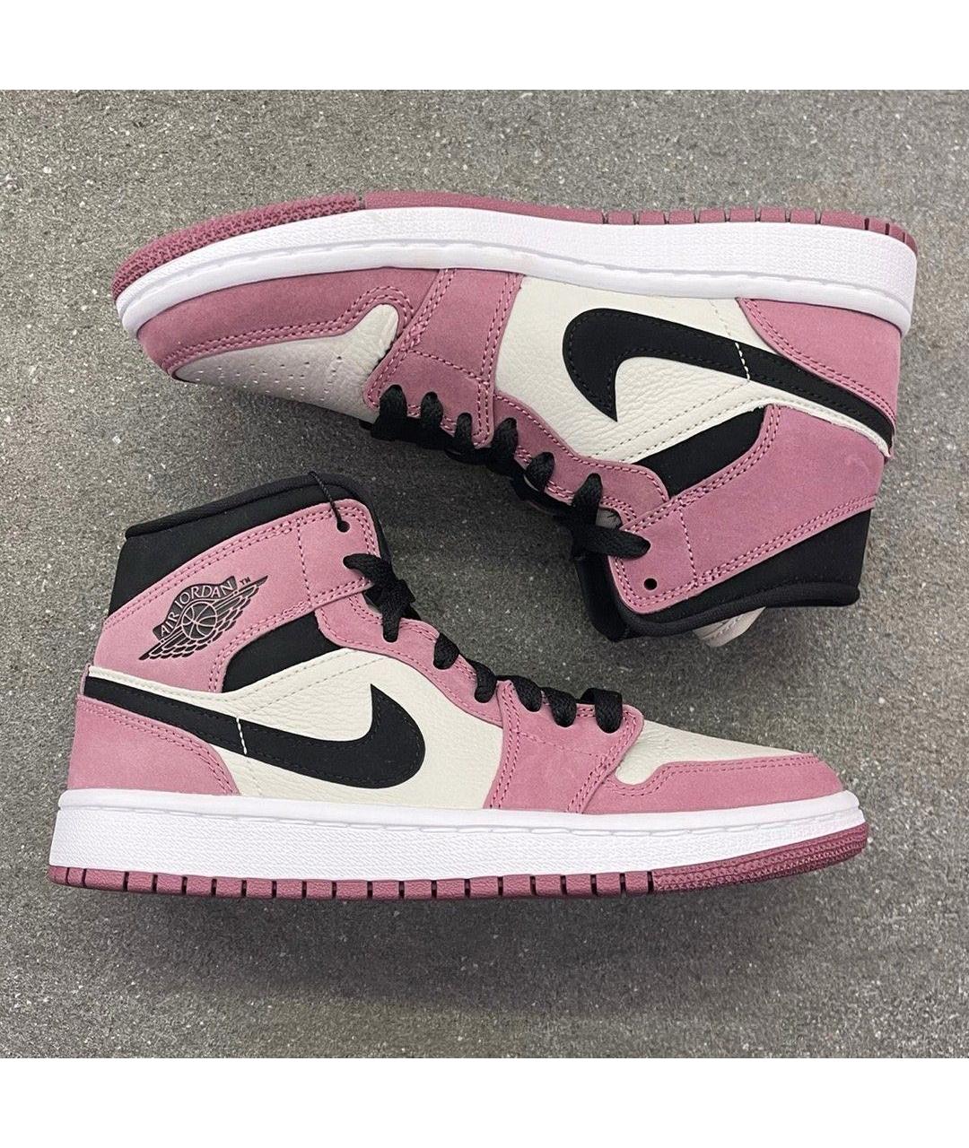 JORDAN Розовые кожаные кеды, фото 4