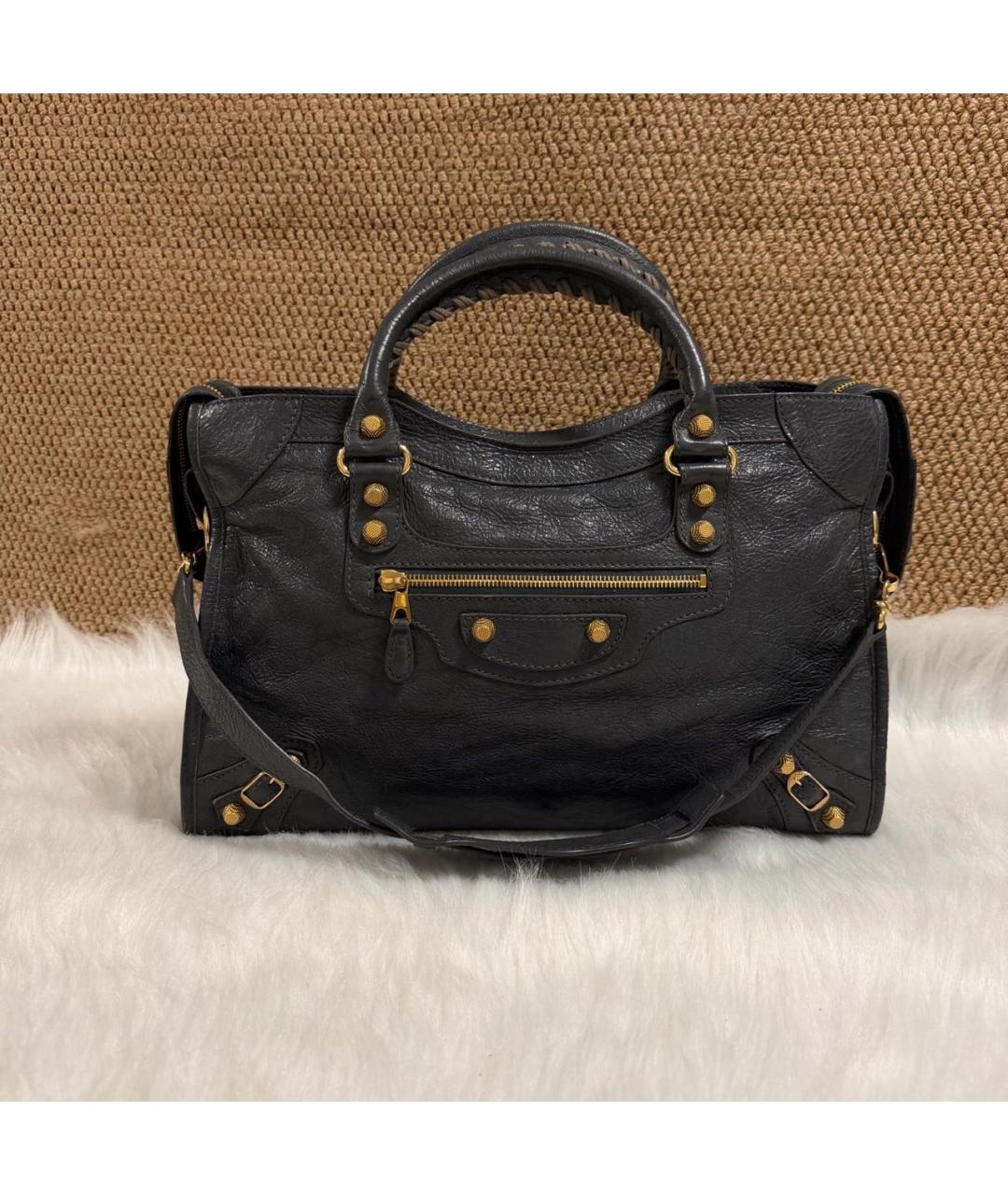 BALENCIAGA Черная кожаная сумка с короткими ручками, фото 9