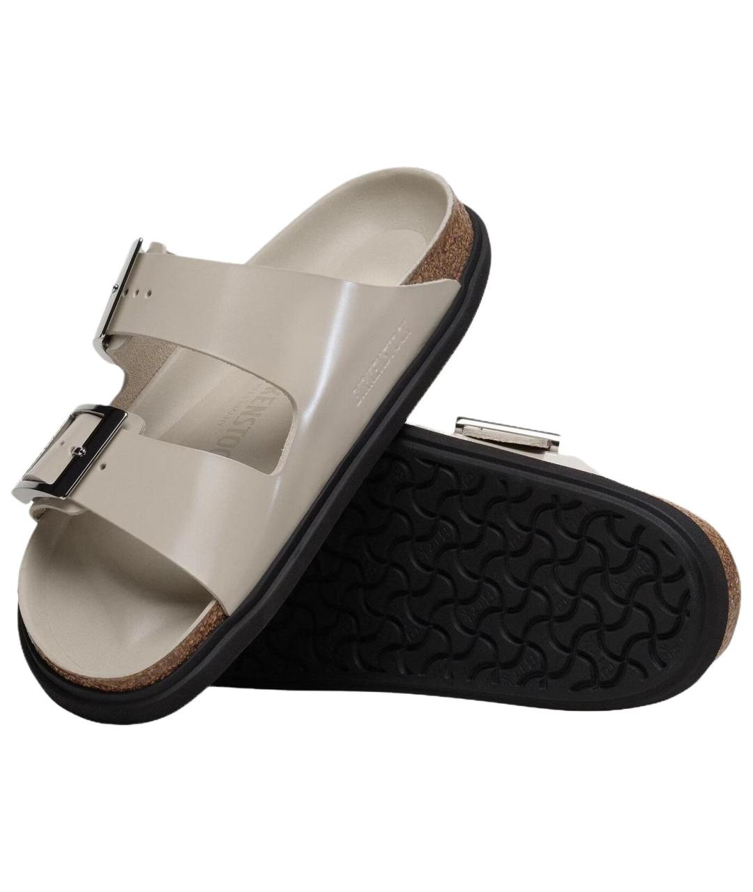 BIRKENSTOCK Серые кожаные сандалии, фото 5