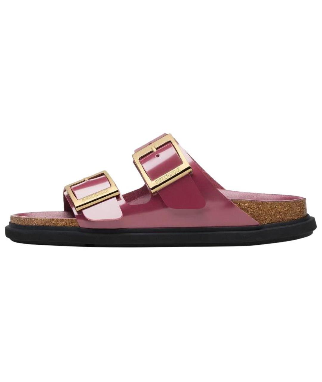 BIRKENSTOCK Бордовые кожаные сандалии, фото 6