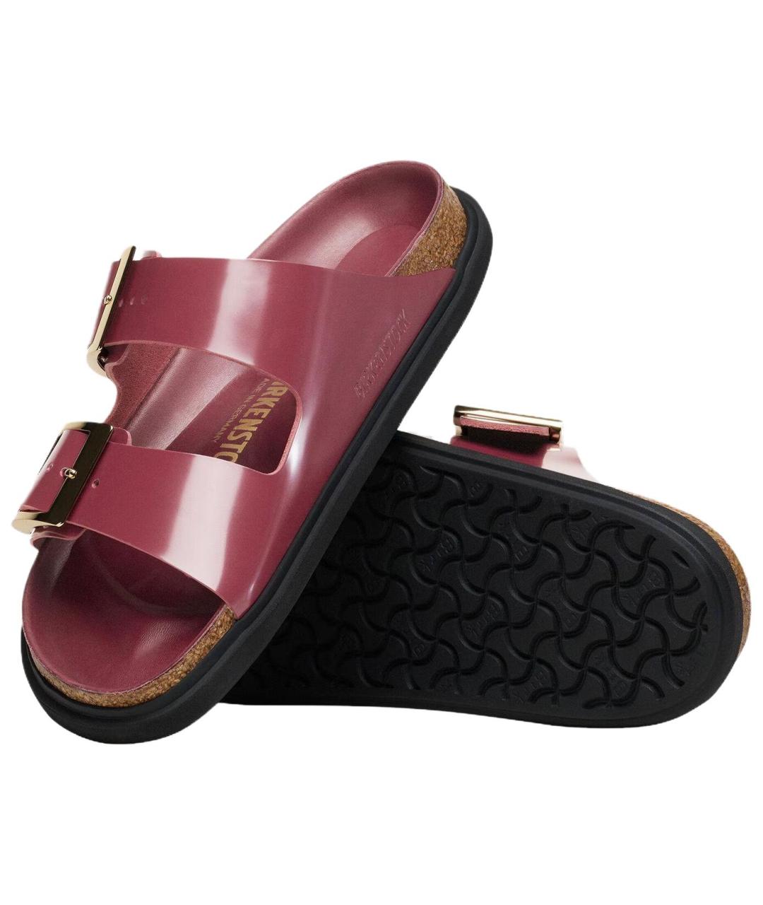 BIRKENSTOCK Бордовые кожаные сандалии, фото 5