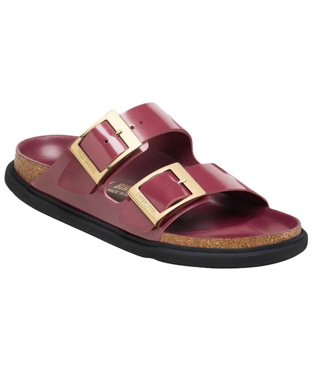 BIRKENSTOCK Бордовые кожаные сандалии, фото 2