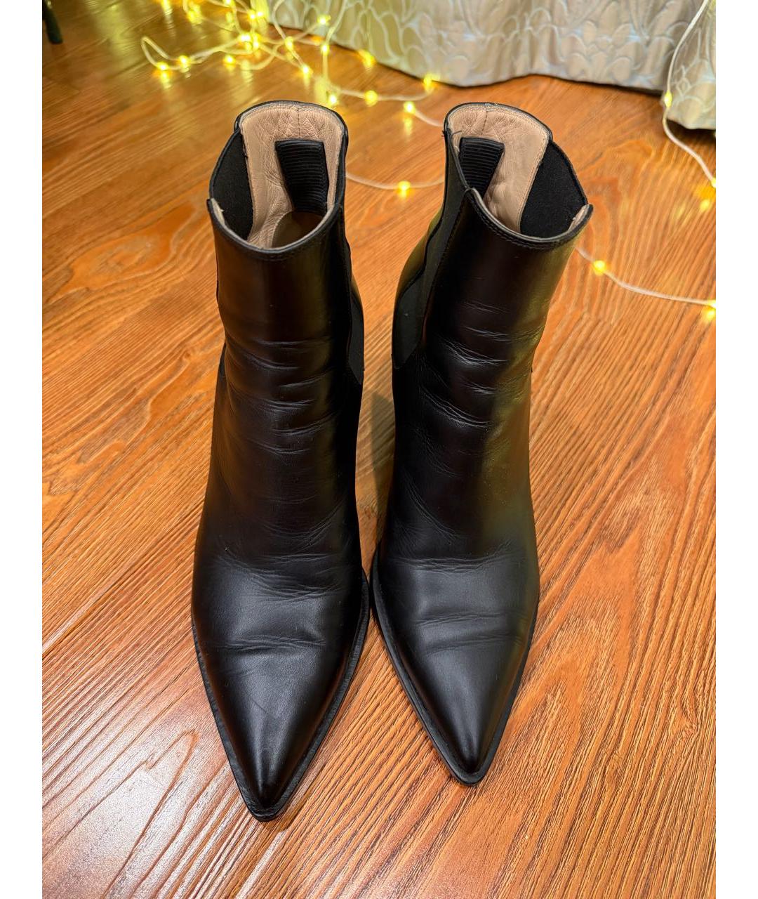 GIANVITO ROSSI Черные кожаные ботильоны, фото 3