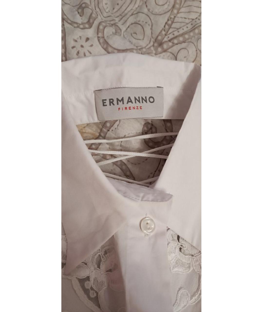 ERMANNO FIRENZE Белая хлопковая рубашка, фото 5