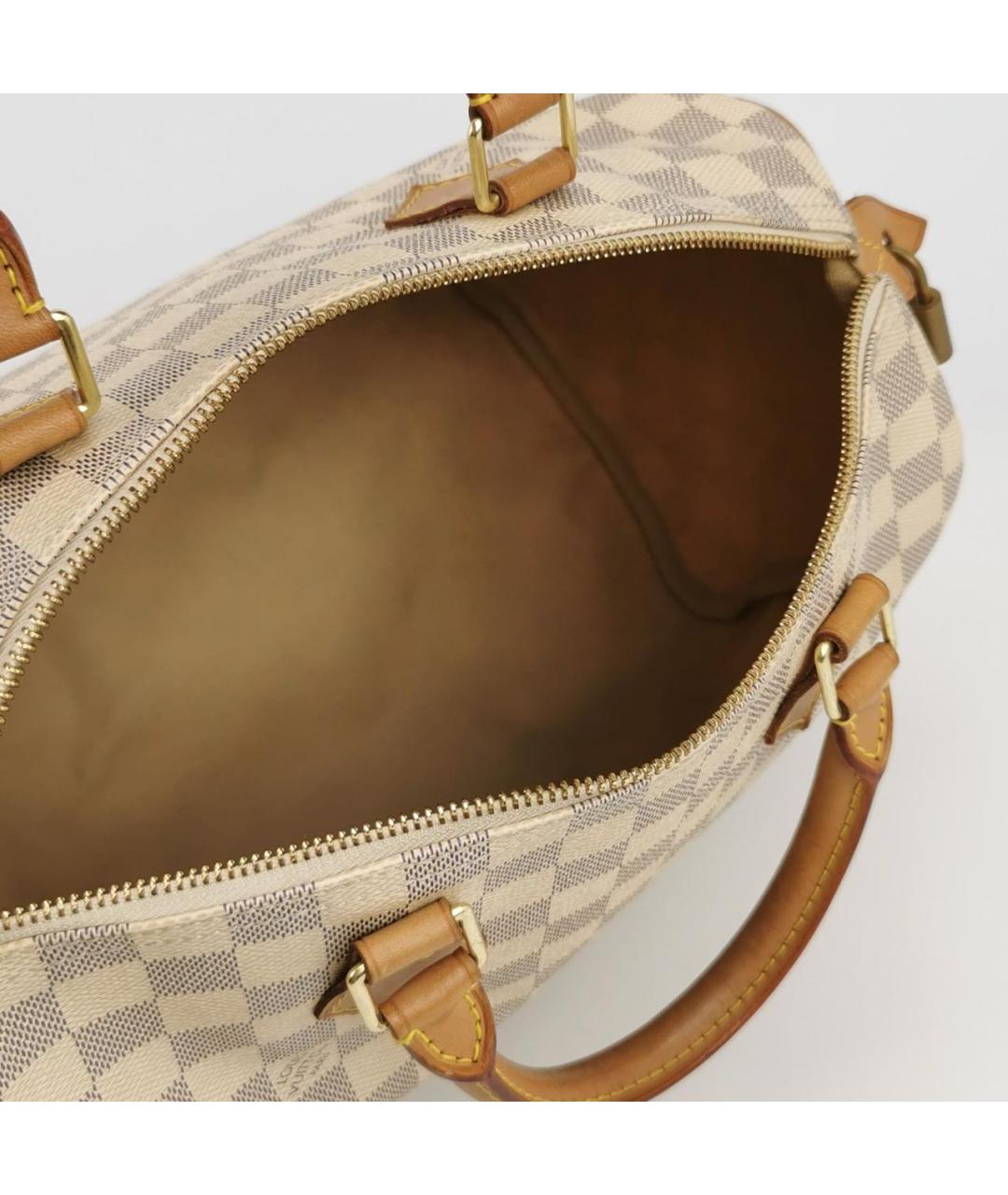 LOUIS VUITTON Бежевая кожаная сумка с короткими ручками, фото 5