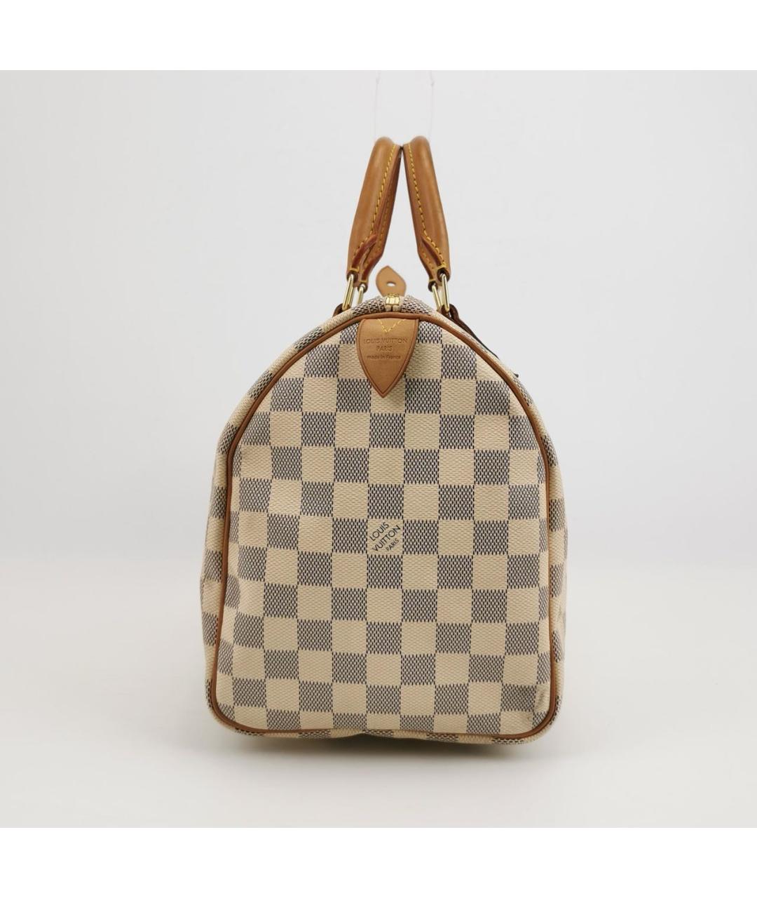 LOUIS VUITTON Бежевая кожаная сумка с короткими ручками, фото 3