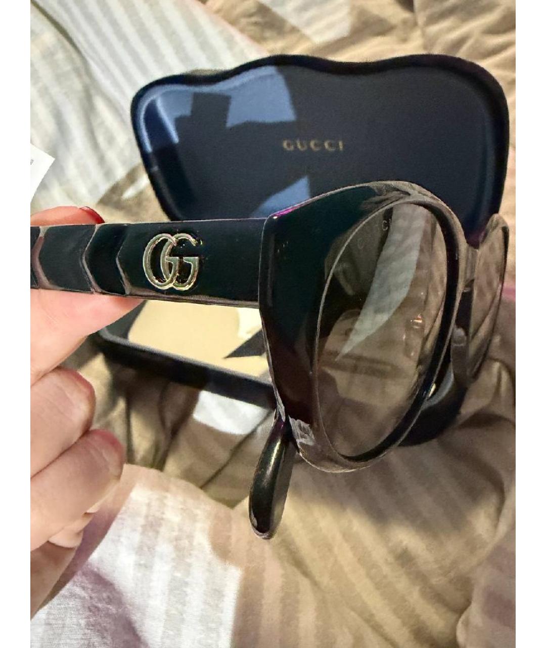 GUCCI Черные пластиковые солнцезащитные очки, фото 3