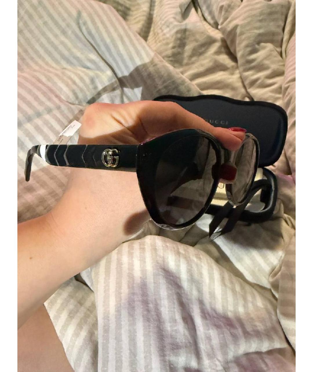 GUCCI Черные пластиковые солнцезащитные очки, фото 2